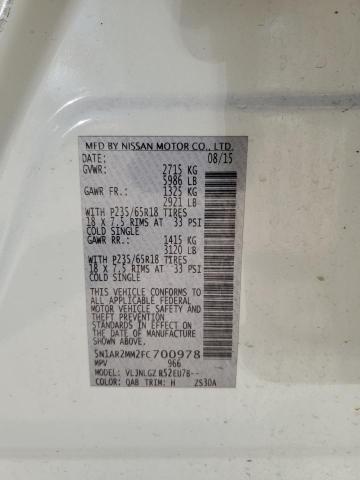 2015 NISSAN PATHFINDER - 5N1AR2MM2FC700978