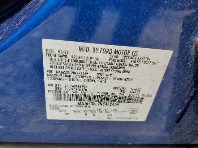 2022 FORD ECOSPORT S - MAJ6S3FL2NC472459