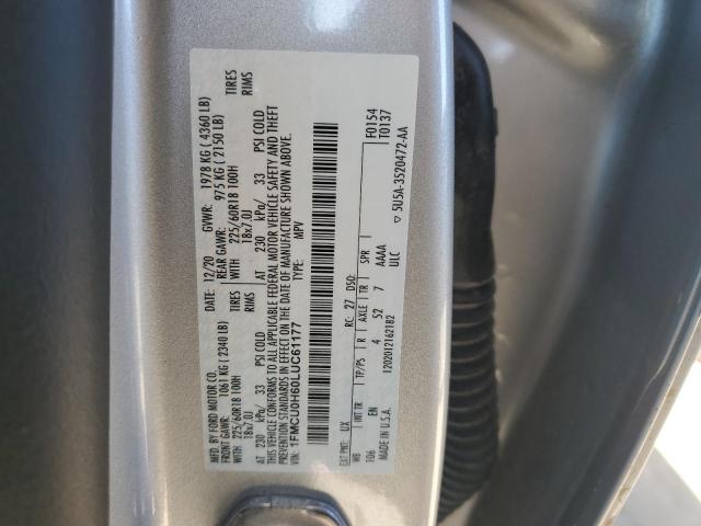 2020 FORD ESCAPE SEL 1FMCU0H60LUC61177