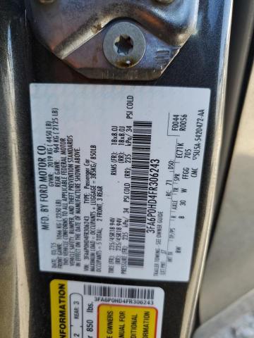 2015 FORD FUSION SE - 3FA6P0HD4FR306243