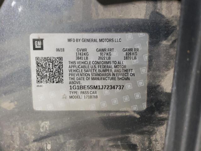2018 CHEVROLET CRUZE LT - 1G1BE5SM1J7234737