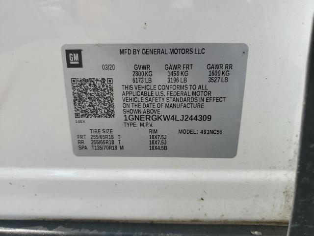 2020 CHEVROLET TRAVERSE L - 1GNERGKW4LJ244309