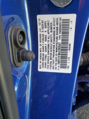 2020 HONDA CIVIC EX 19XFC1F30LE203247