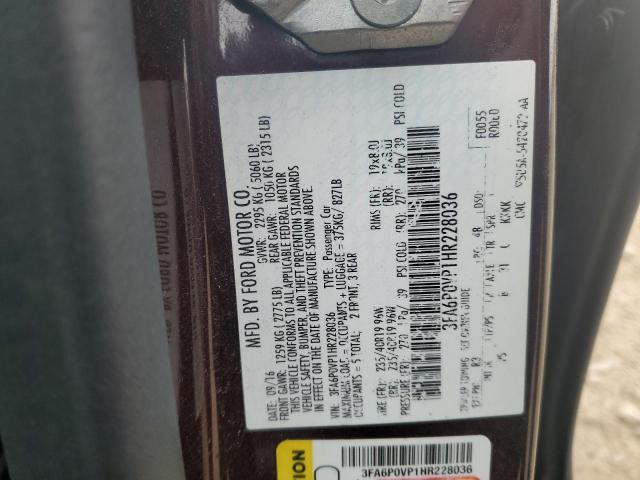 2017 FORD FUSION SPO 3FA6P0VP1HR228036