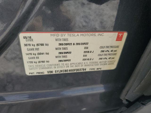 2016 TESLA MODEL X 5YJXCBE46GF003784