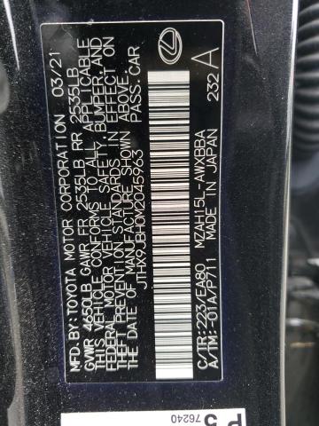 2021 LEXUS UX 250H JTHX9JBH0M2045963
