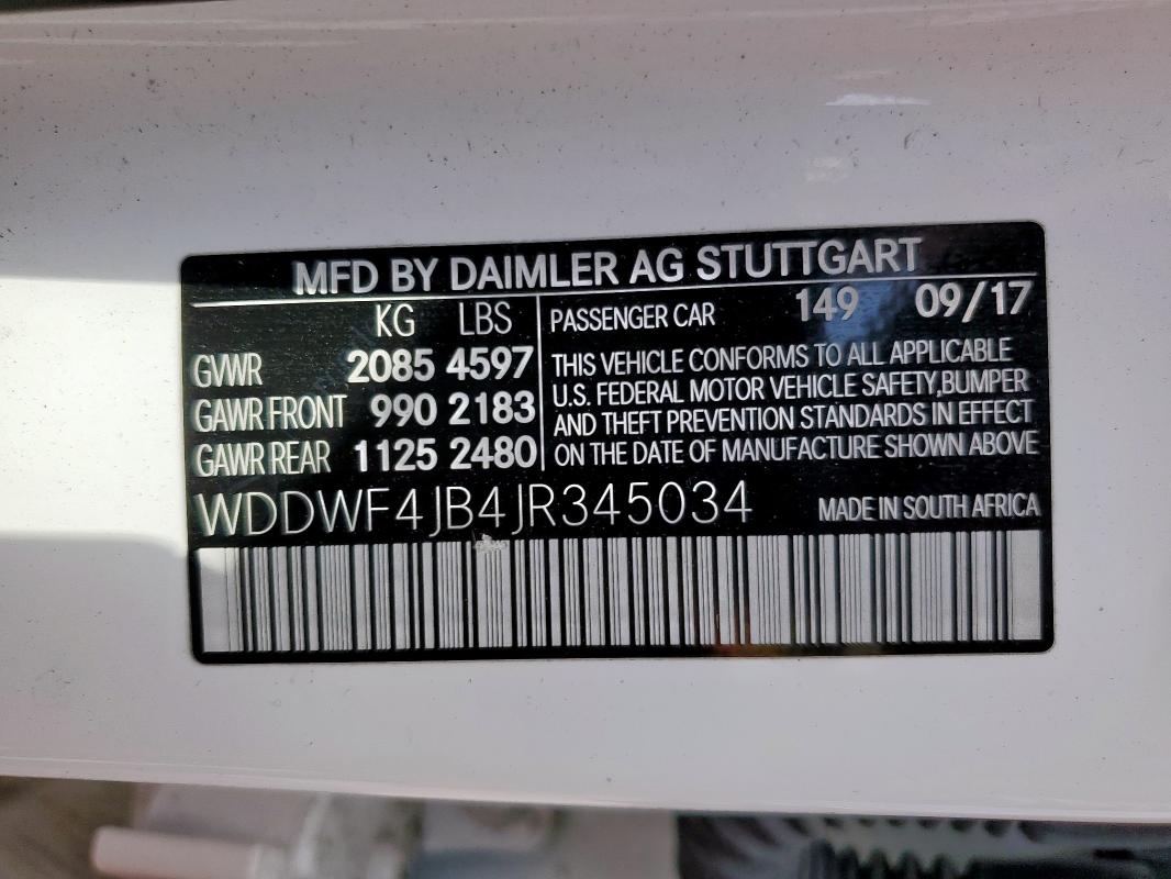 2018 MERCEDES-BENZ C 300 WDDWF4JB4JR345034