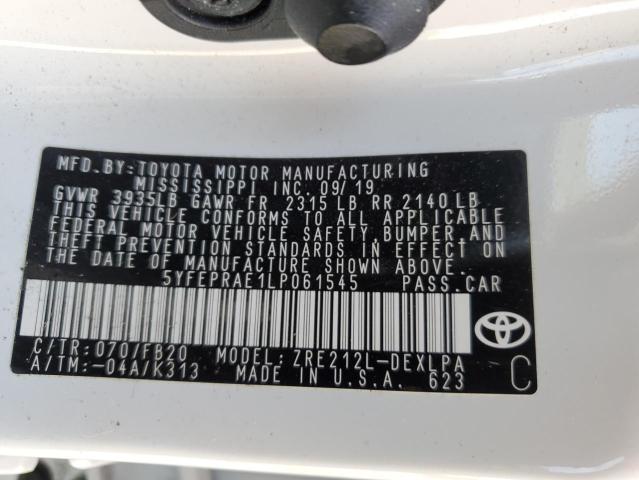 2020 TOYOTA COROLLA LE - 5YFEPRAE1LP061545