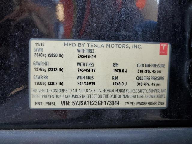 2016 TESLA MODEL S - 5YJSA1E23GF173044