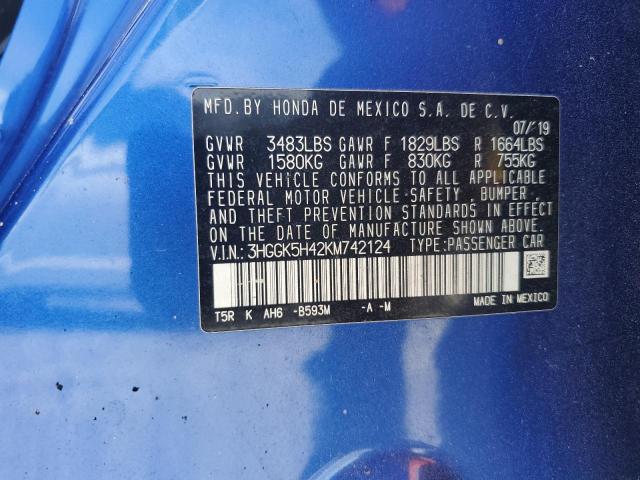 2019 HONDA FIT LX 3HGGK5H42KM742124