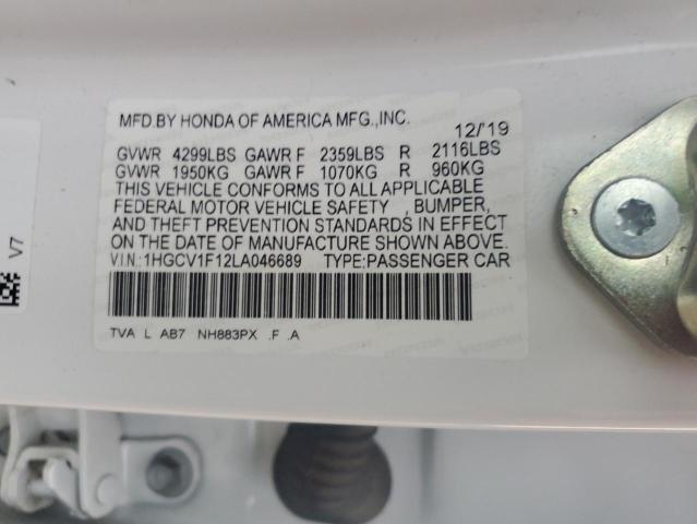 2020 HONDA ACCORD LX 1HGCV1F12LA046689