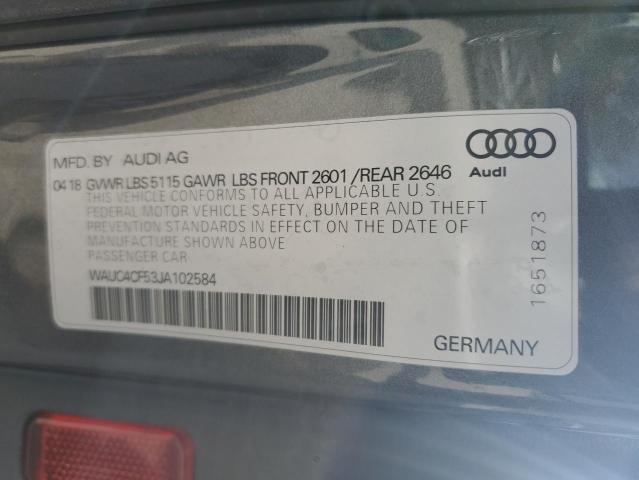 2018 AUDI S5 PRESTIG WAUC4CF53JA102584