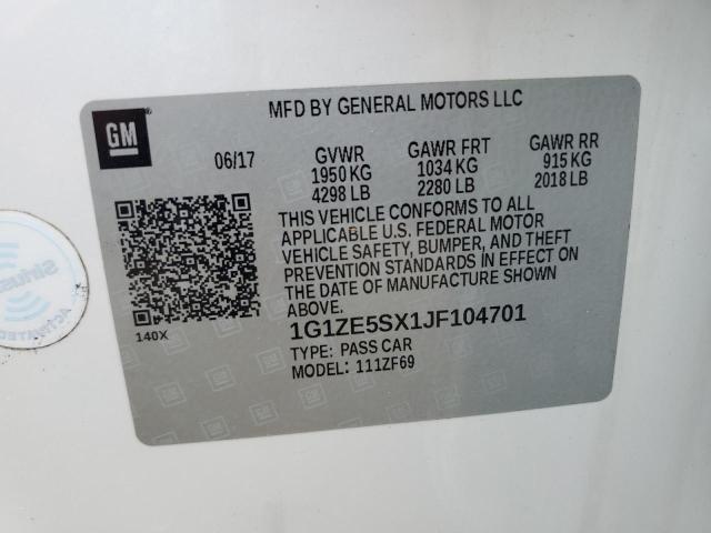 2018 CHEVROLET MALIBU PRE - 1G1ZE5SX1JF104701