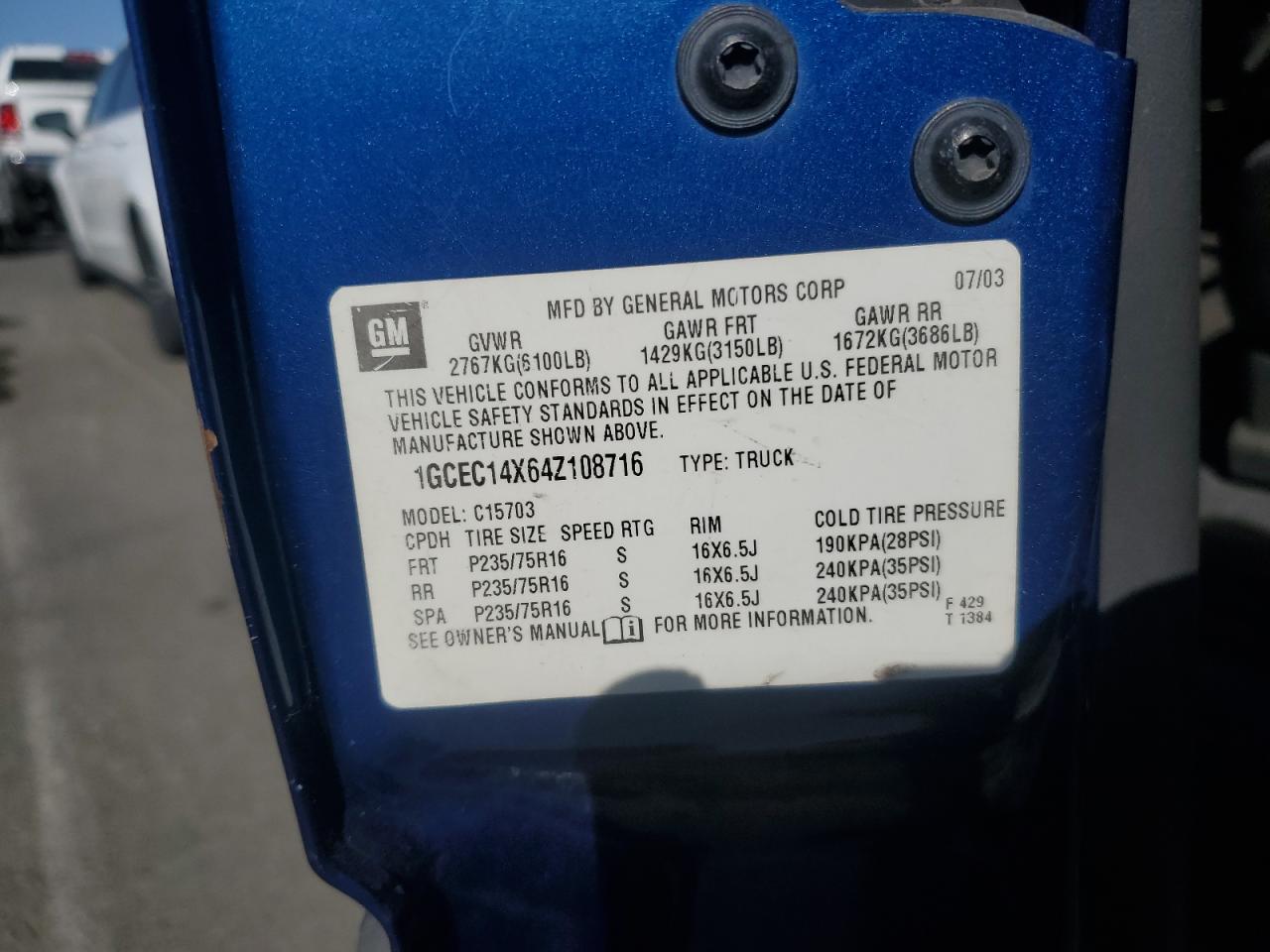 Lot #3234763384 2004 CHEVROLET SILVERADO