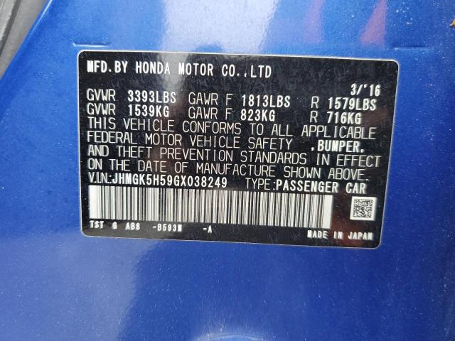 2016 HONDA FIT LX JHMGK5H59GX038249