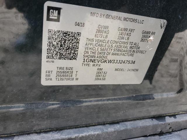 2018 CHEVROLET TRAVERSE L - 1GNEVGKW3JJ247534