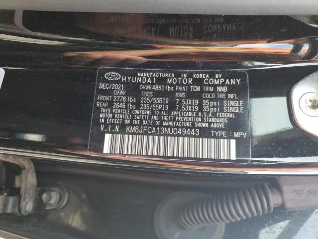 2022 HYUNDAI TUCSON SEL KM8JFCA13NU049443