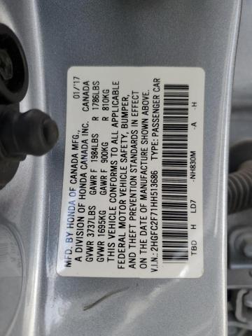 2017 HONDA CIVIC EX - 2HGFC2F71HH513686