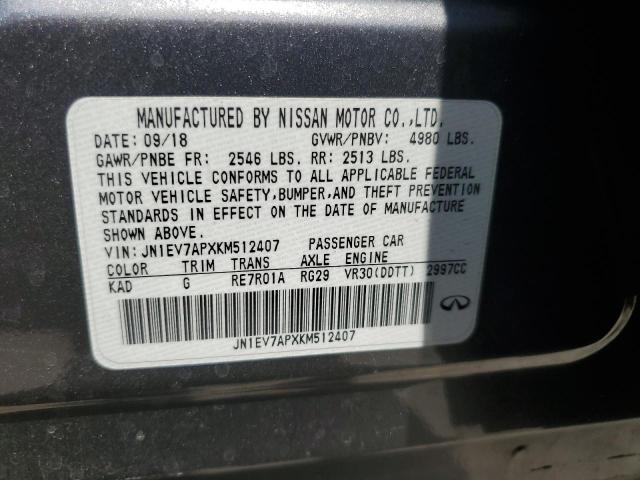 2019 INFINITI Q50 LUXE JN1EV7APXKM512407