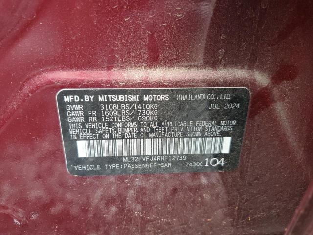 2024 MITSUBISHI MIRAGE G4 ML32FVFJ4RHF12739