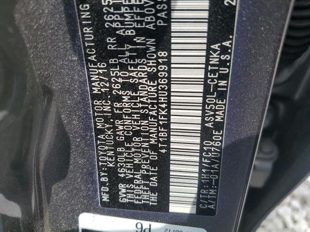 2017 TOYOTA CAMRY LE - 4T1BF1FK4HU369918
