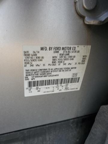 2015 FORD EXPLORER L - 1FM5K8F88FGA20455