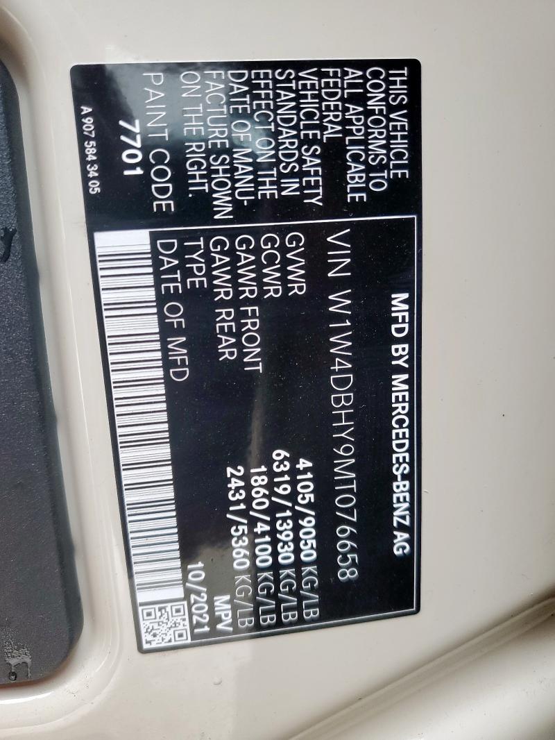 2021 MERCEDES-BENZ SPRINTER 2 - W1W4DBHY9MT076658