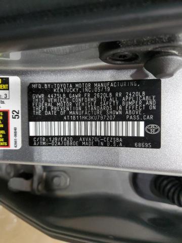 2019 TOYOTA CAMRY L 4T1B11HK3KU797207