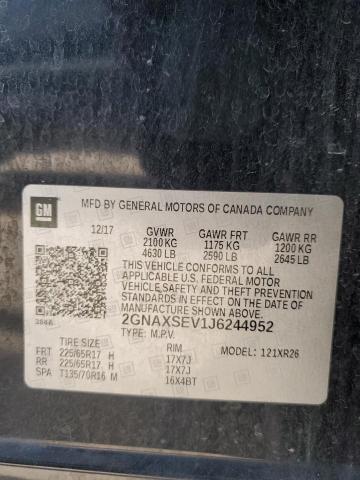 2018 CHEVROLET EQUINOX LT - 2GNAXSEV1J6244952