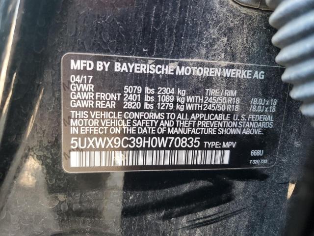 2017 BMW X3 XDRIVE2 5UXWX9C39H0W70835