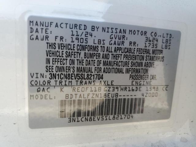 2025 NISSAN VERSA SV - 3N1CN8EV5SL821704