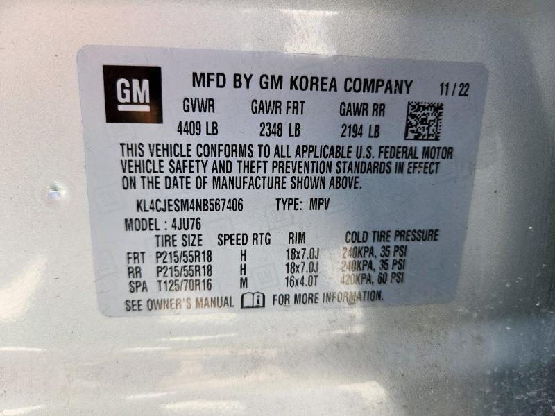 2022 BUICK ENCORE PRE - KL4CJESM4NB567406
