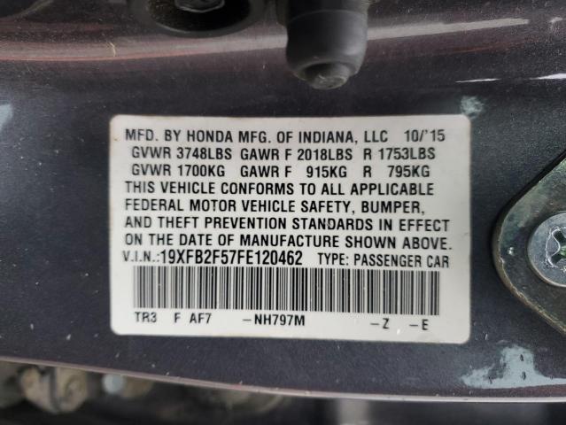 2015 HONDA CIVIC LX - 19XFB2F57FE120462
