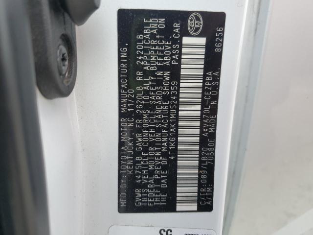 2021 TOYOTA CAMRY XSE 4T1K61AK1MU524359