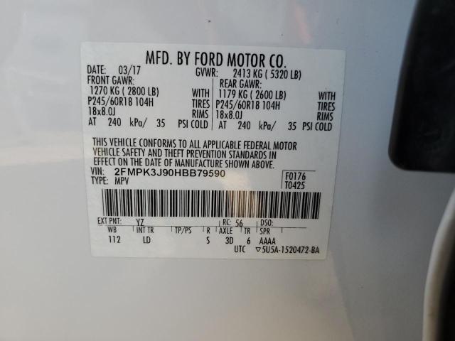 2017 FORD EDGE SEL - 2FMPK3J90HBB79590
