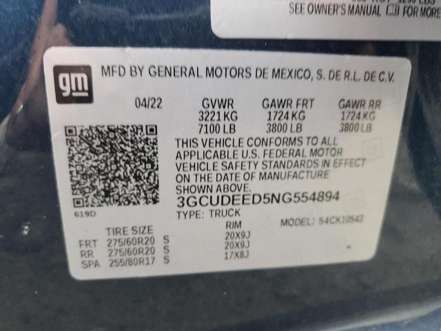 2022 CHEVROLET SILVERADO - 3GCUDEED5NG554894