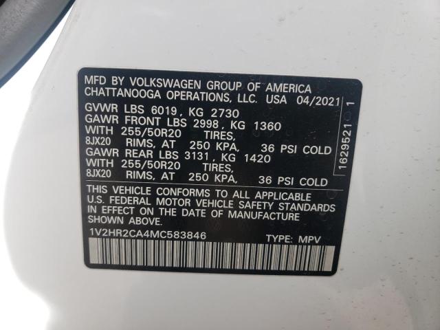 2021 VOLKSWAGEN ATLAS SE 1V2HR2CA4MC583846
