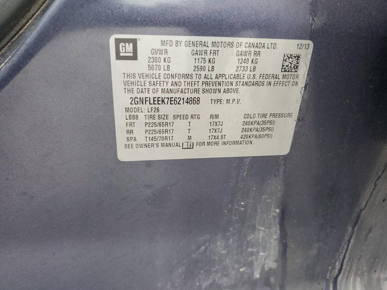 Chevrolet Equinox ls 2014