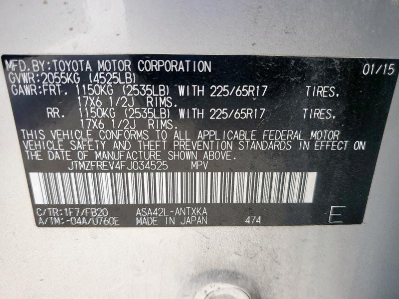 2015 TOYOTA RAV4 LE - JTMZFREV4FJ034525