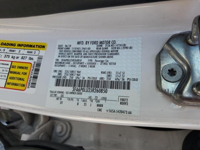 2018 FORD FUSION SE - 3FA6P0LU2JR260850