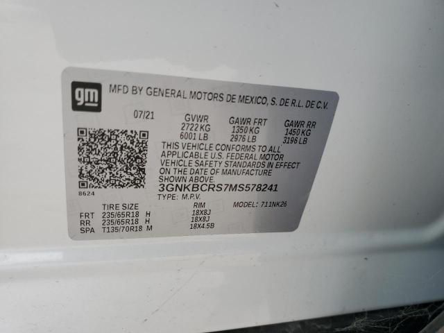 2021 CHEVROLET BLAZER 2LT 3GNKBCRS7MS578241