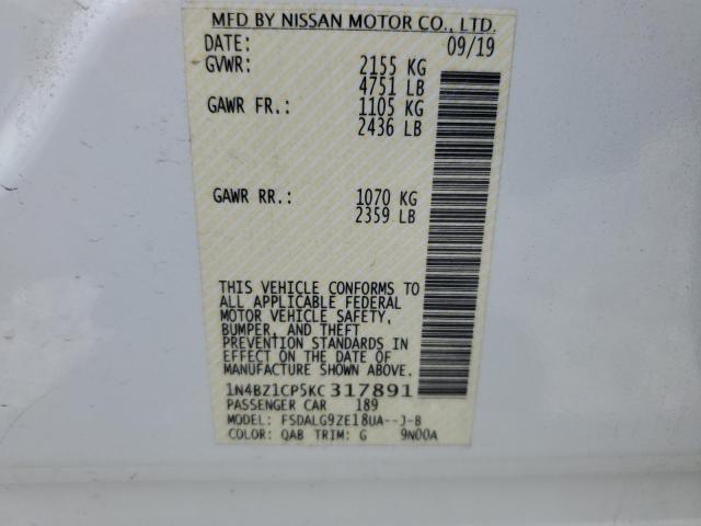 2019 NISSAN LEAF S PLU 1N4BZ1CP5KC317891