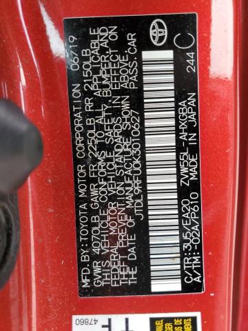 2019 TOYOTA PRIUS - JTDL9RFU0K3010627