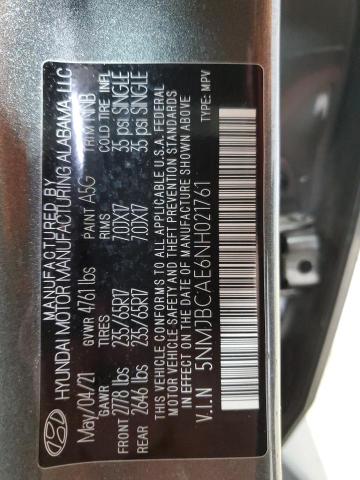 2022 HYUNDAI TUCSON SEL 5NMJBCAE6NH021761