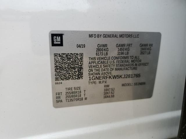 2019 CHEVROLET TRAVERSE L - 1GNERFKW5KJ281765