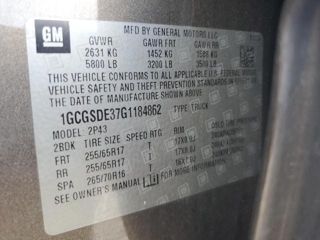2016 CHEVROLET COLORADO Z 1GCGSDE37G1184862