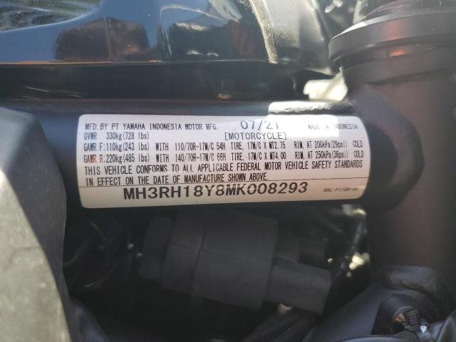2021 YAMAHA YZFR3 A MH3RH18Y8MK008293