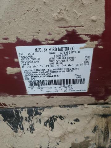 2018 FORD EXPLORER X 1FM5K7D83JGA23687
