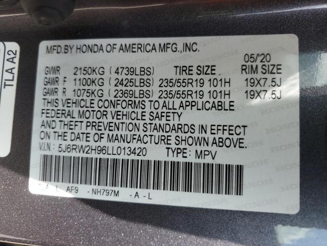 2020 HONDA CR-V TOURI - 5J6RW2H96LL013420