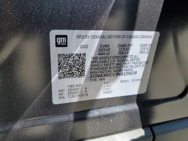 2022 CHEVROLET EQUINOX LT - 2GNAXKEV3N6135639